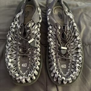 KEEN Uneek Gray Braided Corded Slip-on Sandal Men's Size 9 EUC